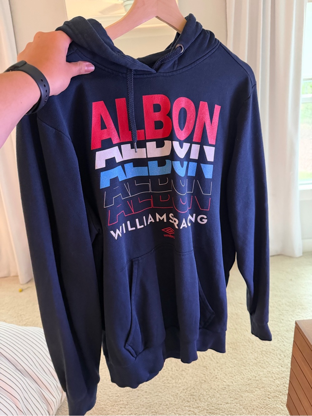 Umbro Navy Hoodie with Red, White & Blue Graphic - Alex Albon F1